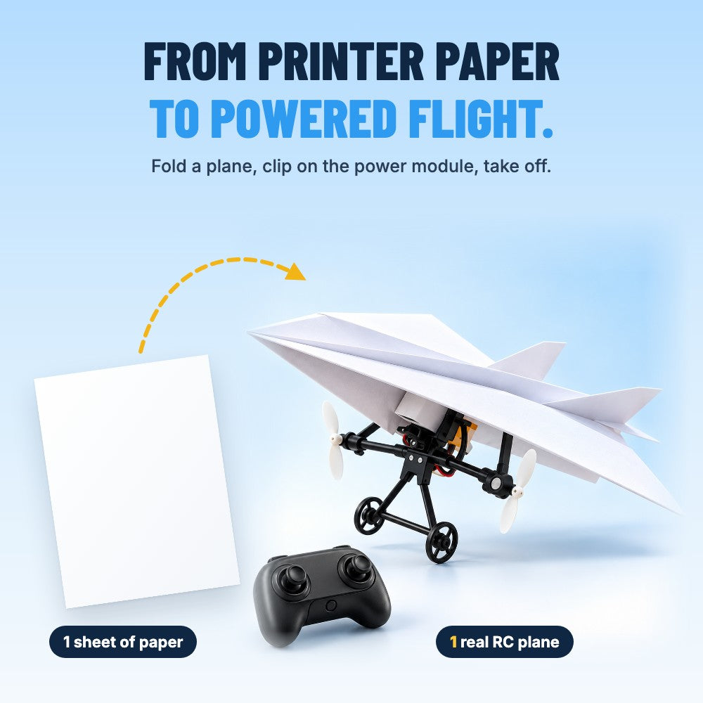 From one sheet of printer paper to a remote control paper airplane